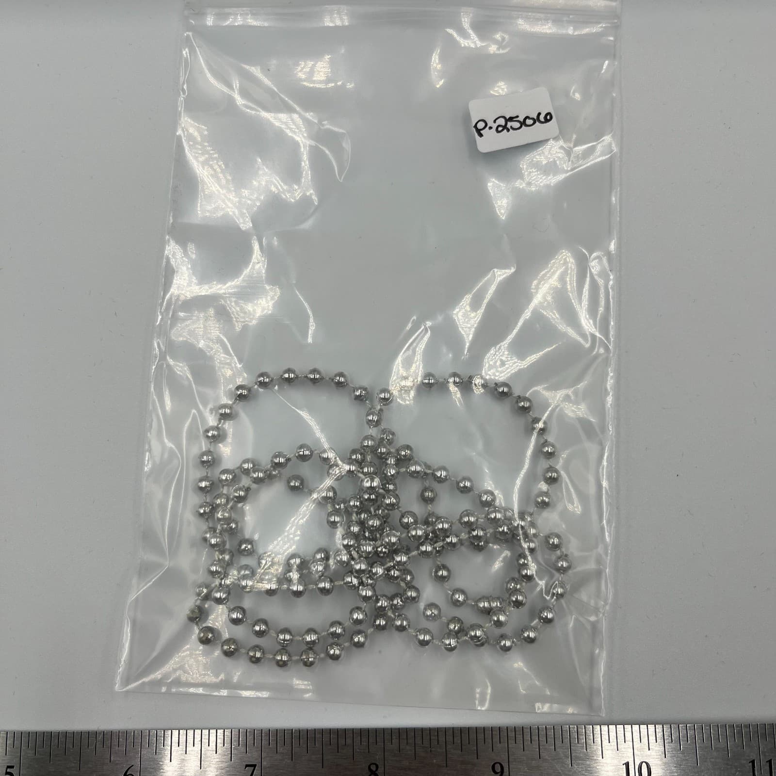 Vtg Silver tone Ball Bead Necklace Heavy Statement 16mm Large Chunky Chain - Thumbnail 7