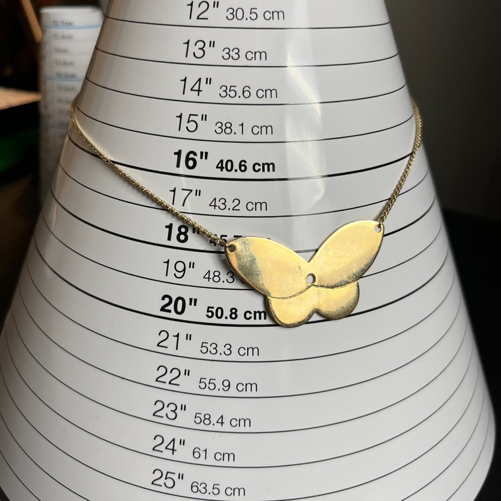 Vintage Gold Tone Butterfly Pendant Necklace Enamel Insect Jewelry Retro Gift - Thumbnail 8