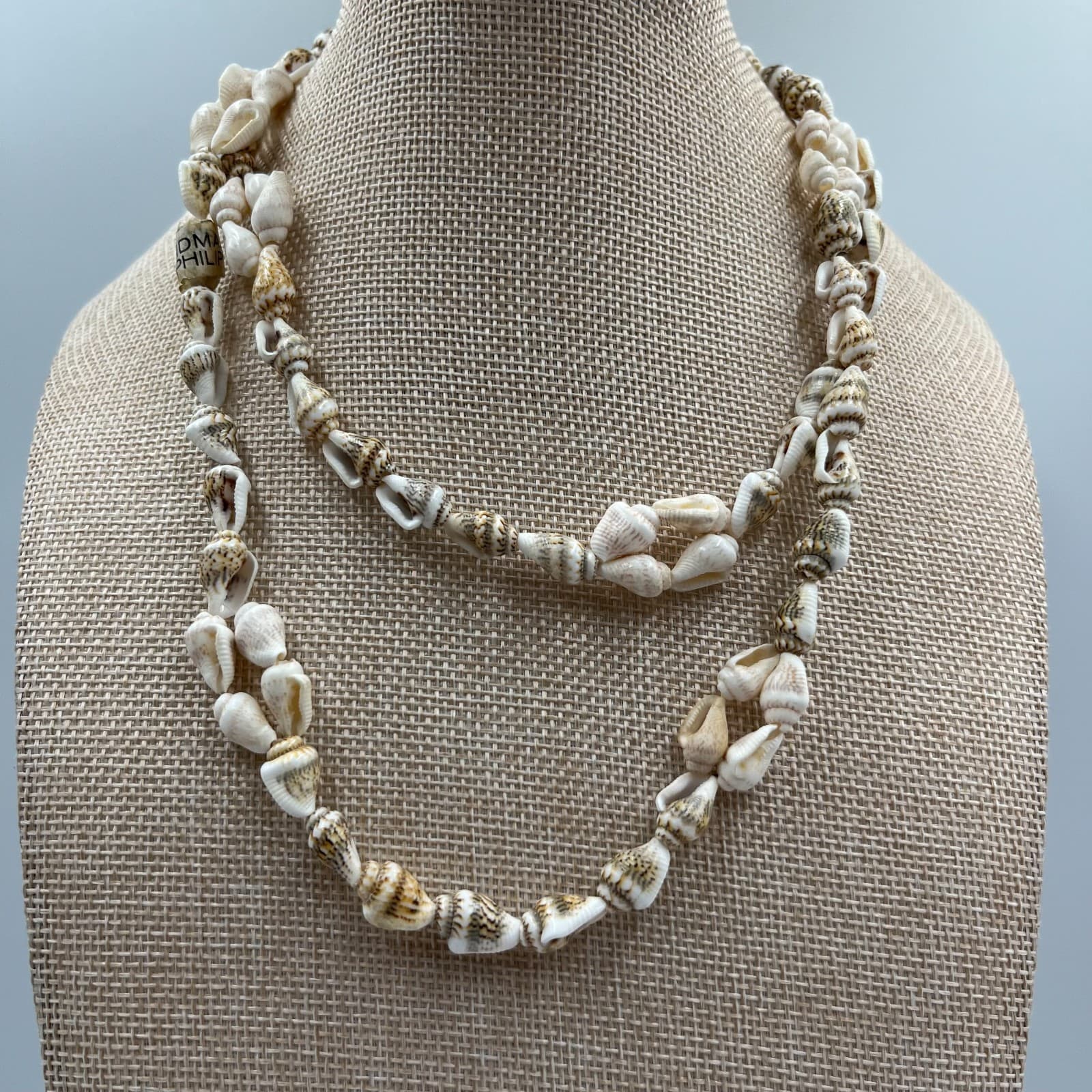 Vintage Shell Necklace DM PHIL Philippines Beaded Beach Boho Coastal Statement - Thumbnail 3