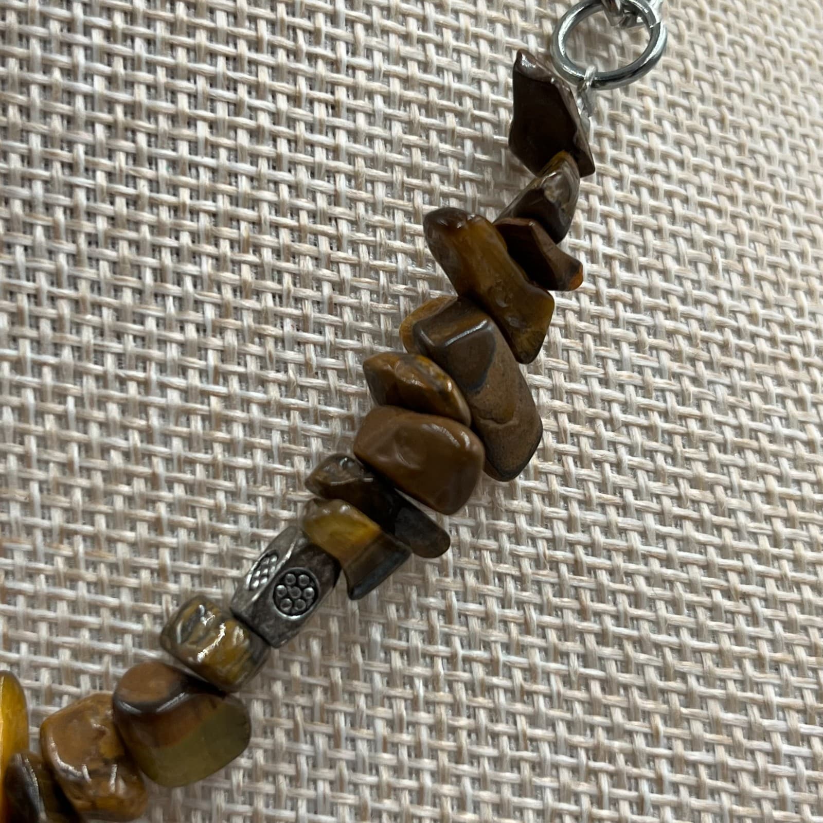Vintage Tiger’s Eye Chip Necklace Natural Brown Gold Gemstone Beaded 24” 70s Boh - Thumbnail 4
