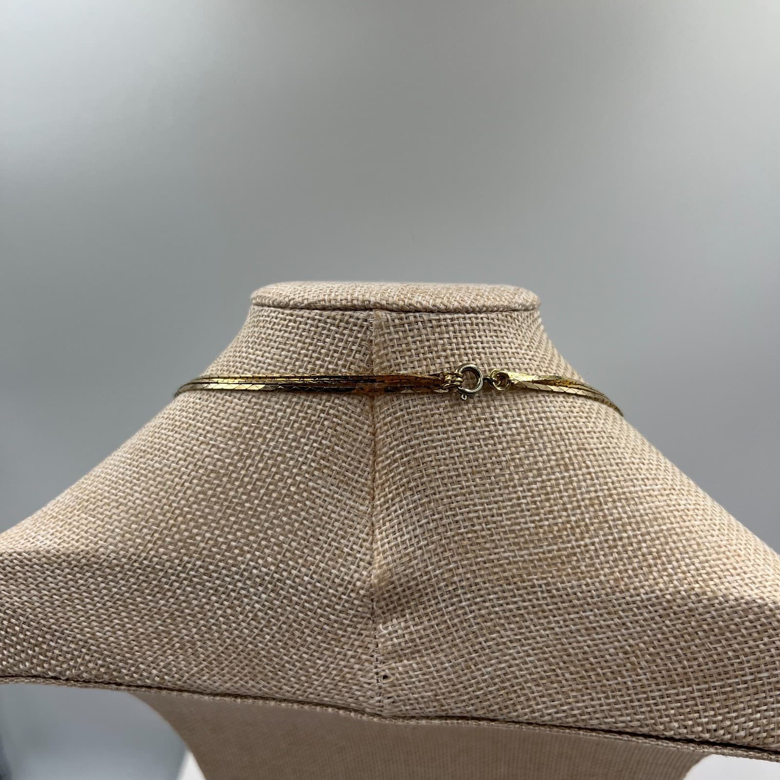 Vintage Gold Layered Necklace Multi Strand Herringbone Rope Ball Chain Statement - Thumbnail 5