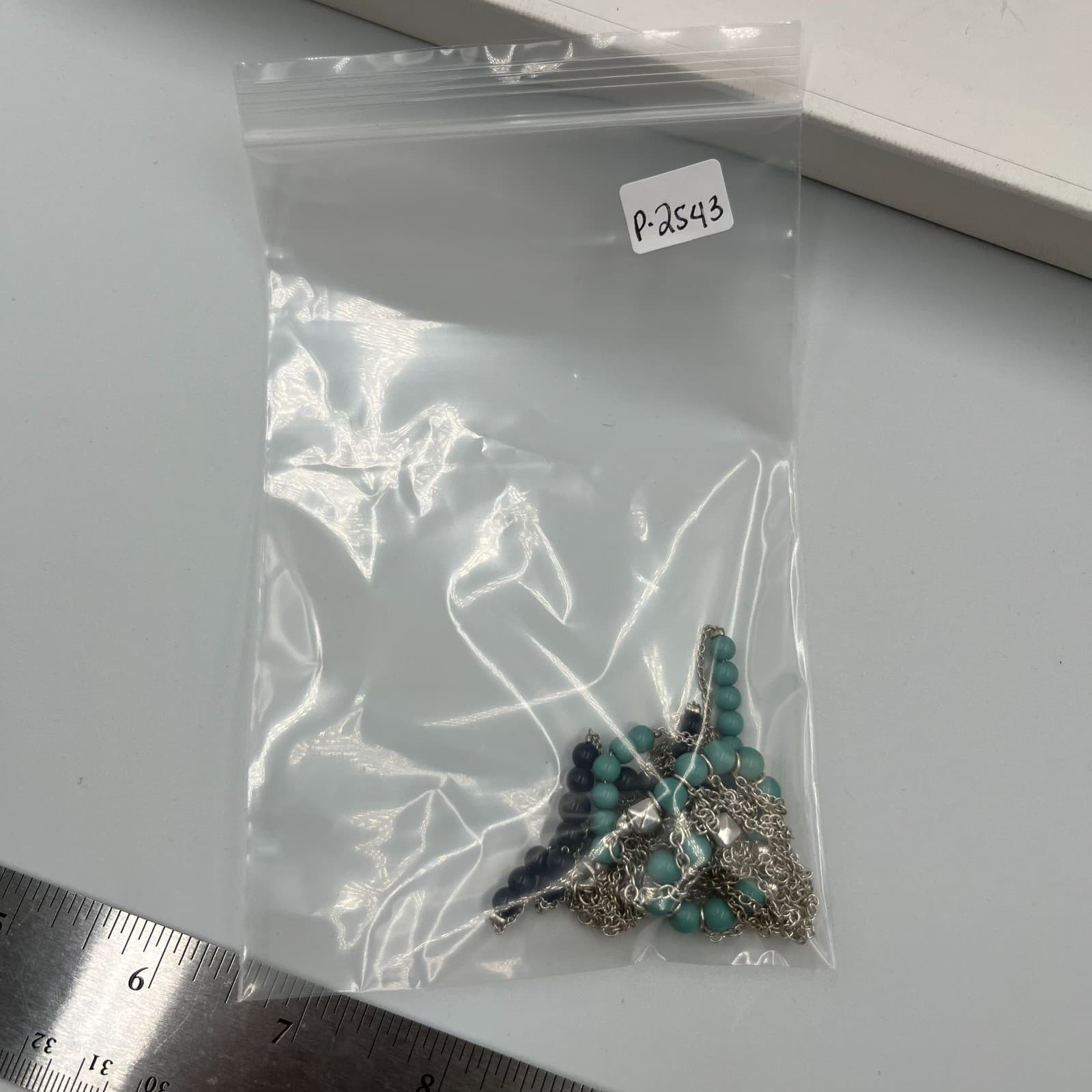 Vtg Boho Layered Statement Necklace Turquoise Beads Silver Tone Fringe Bib Tag - Thumbnail 9