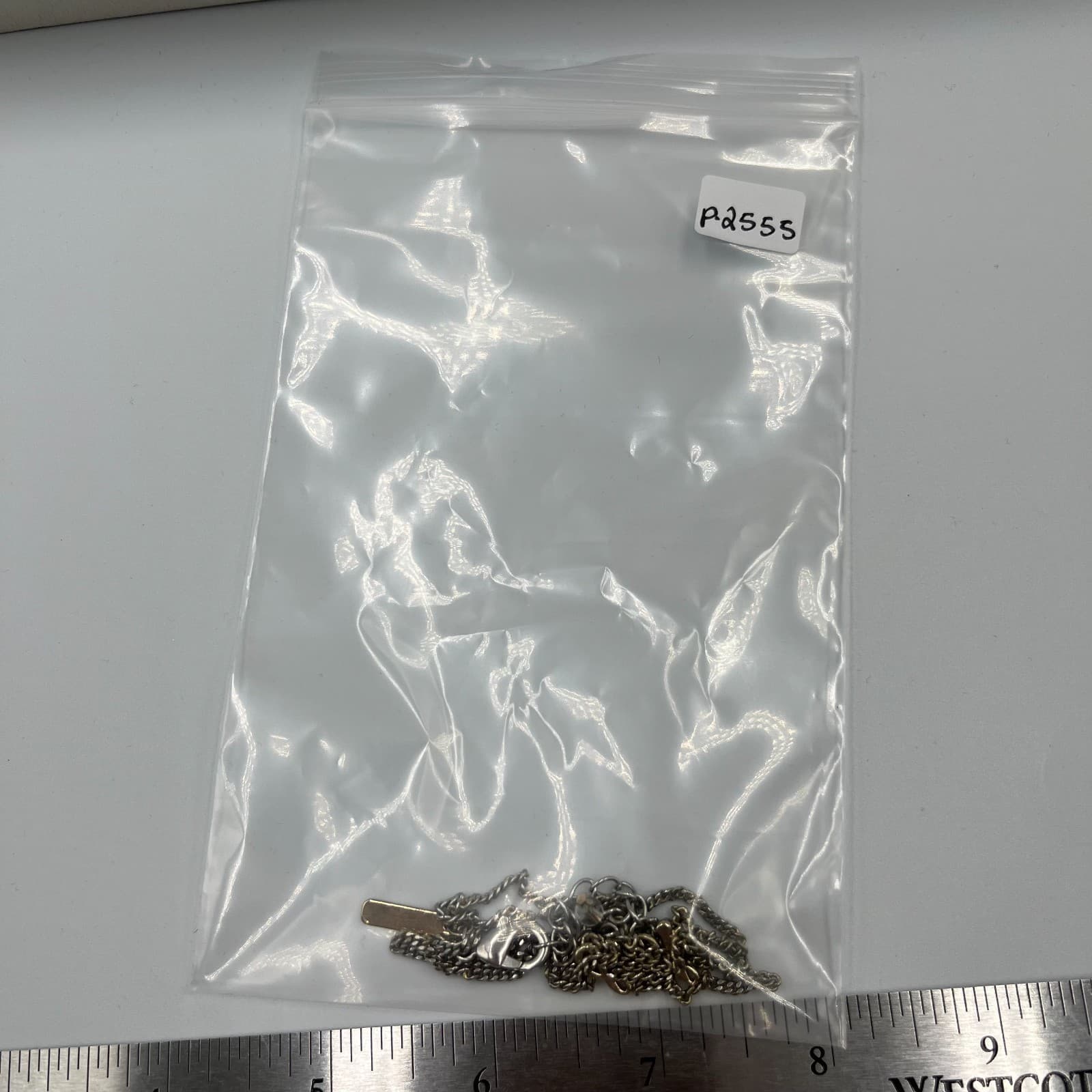 Vintage Lane Bryant "Joy" Script Necklace Silver Tone Rhinestone Pave Pendant 18 - Thumbnail 9