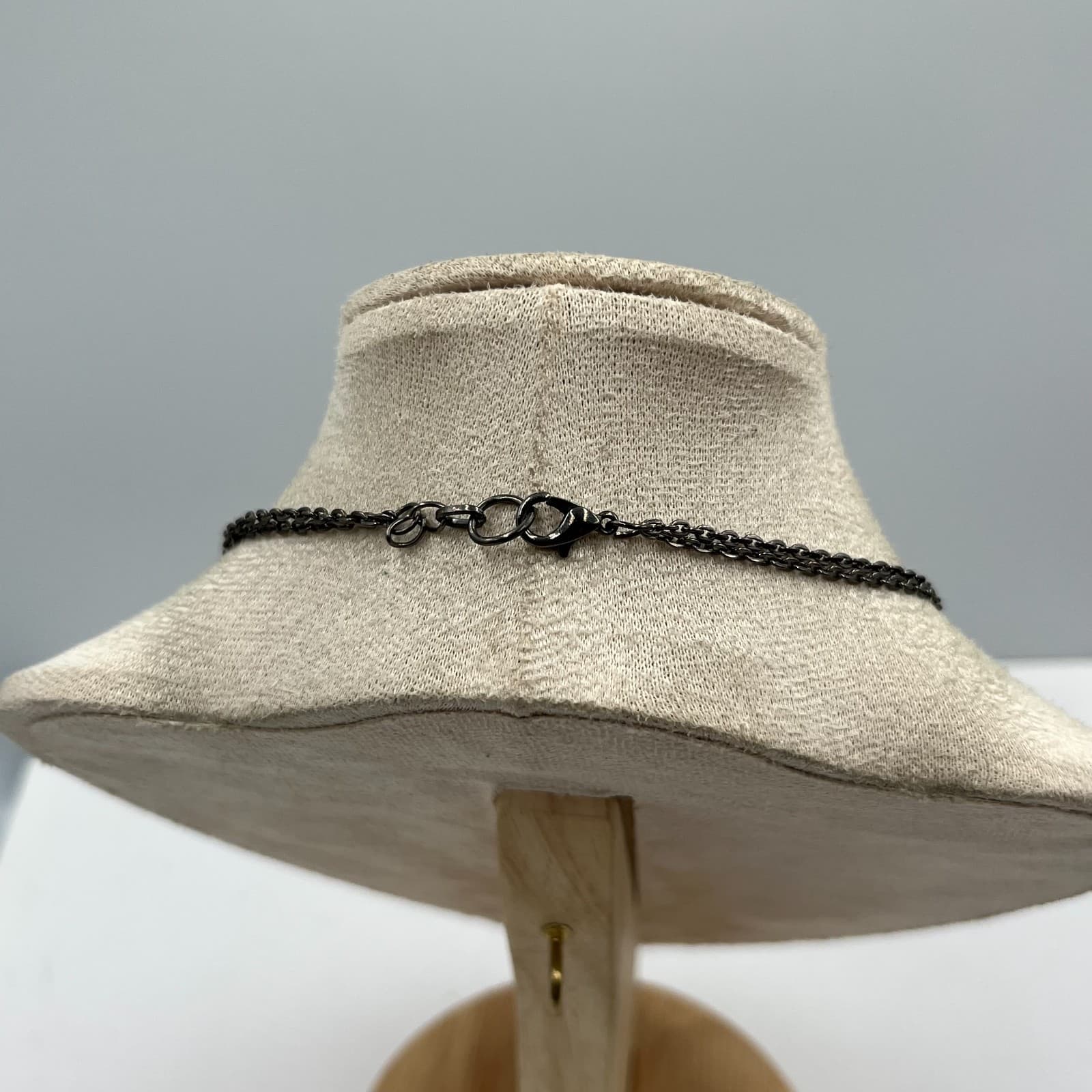 Vintage Silver Tone Interlocking Double Heart Necklace 18" Chain Love Valentine - Thumbnail 6