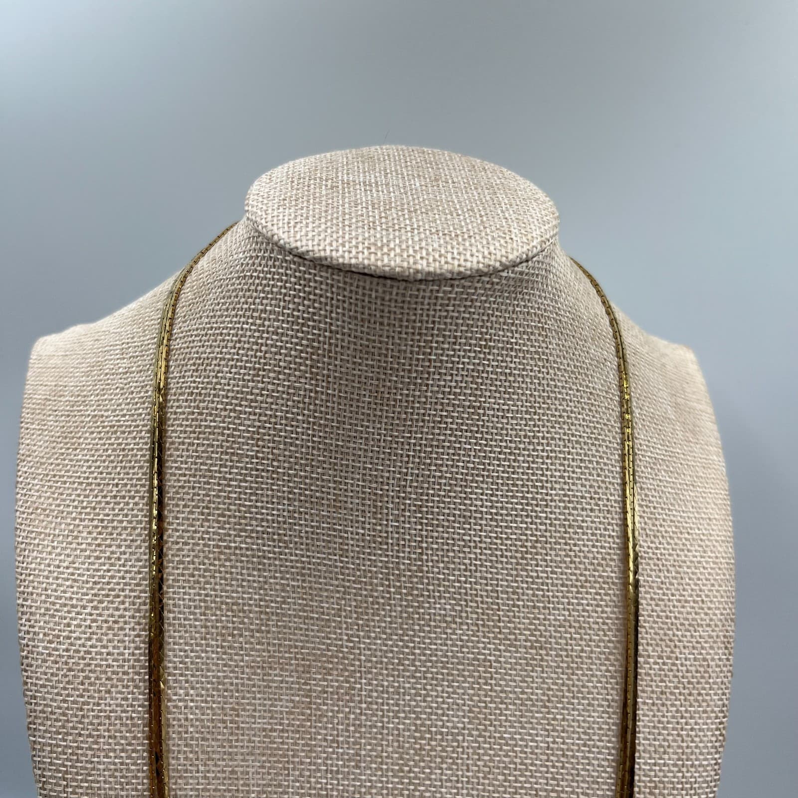 Vintage Gold Layered Necklace Multi Strand Herringbone Rope Ball Chain Statement - Thumbnail 2