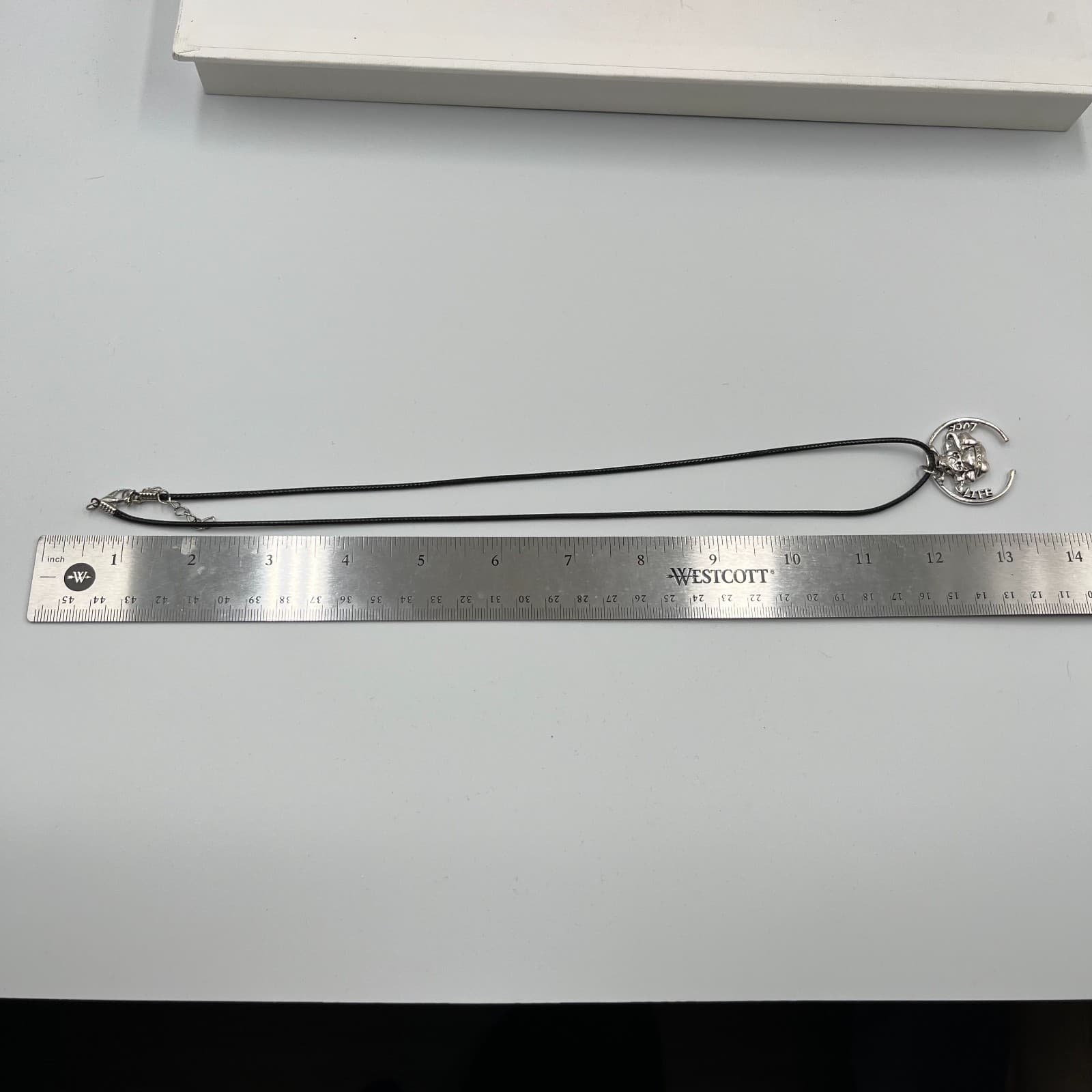 Vtg Gothic Skull Crescent Moon Pendant Necklace Silver Tone Celestial Jewelry - Thumbnail 7