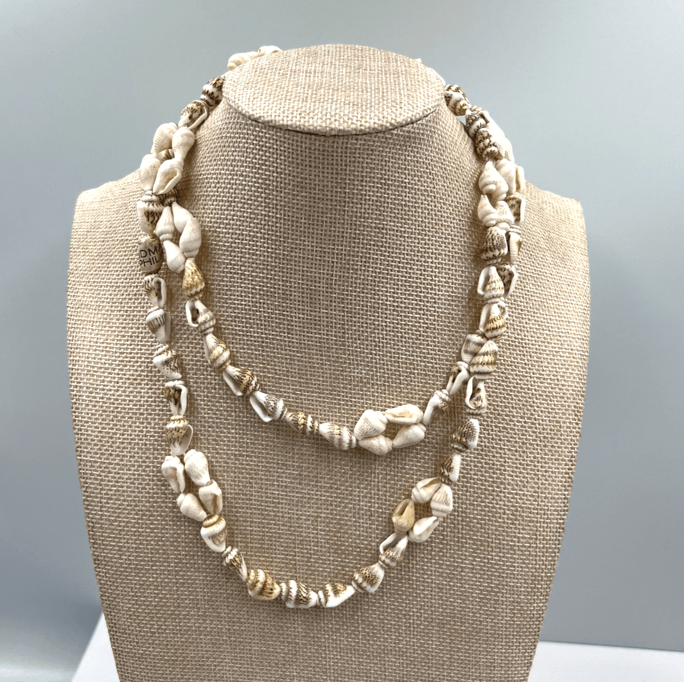 Vintage Shell Necklace DM PHIL Philippines Beaded Beach Boho Coastal Statement - Image 1