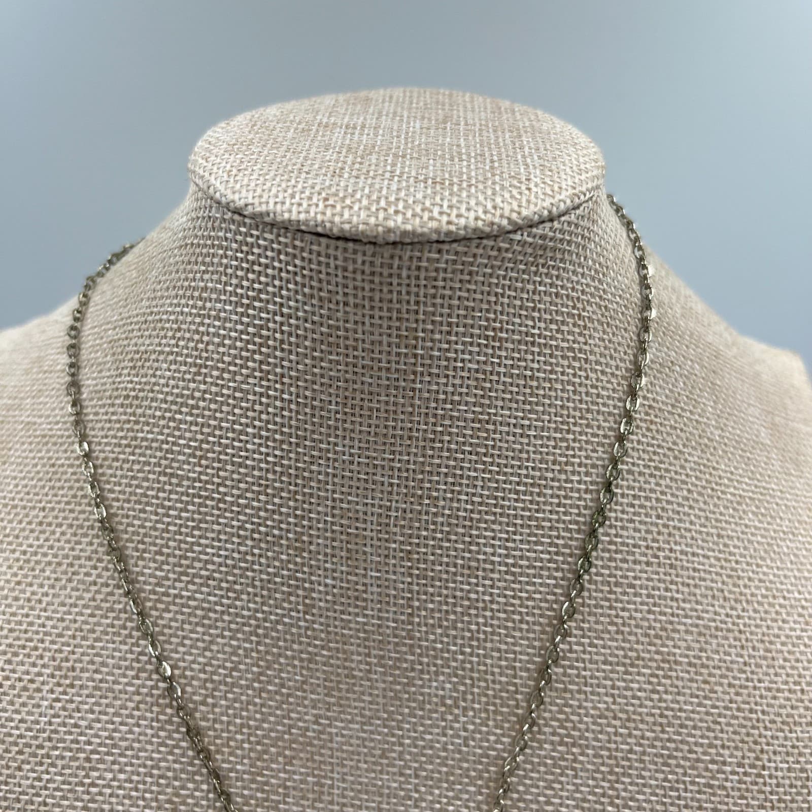 Vintage Faith Joy Harmony Triple Ring Pendant Necklace Mixed Metal Inspirational - Thumbnail 2