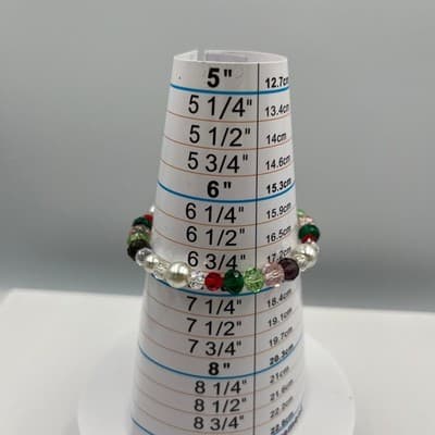 Vintage Multicolor Beads Stretch Bracelet Faux Pearl Glass Holiday Color Jewelry - Thumbnail 8