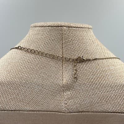 Gold Tone Chain Necklace w/ Heart Pearl Stations Dainty Minimalist Adjustable - Thumbnail 6