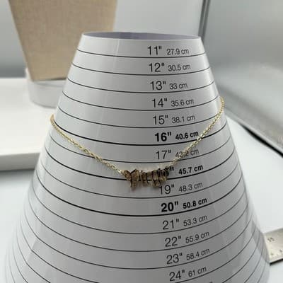 VTG Gold Tone Virgo Zodiac Nameplate Necklace Old English Font Script Celestial - Thumbnail 7