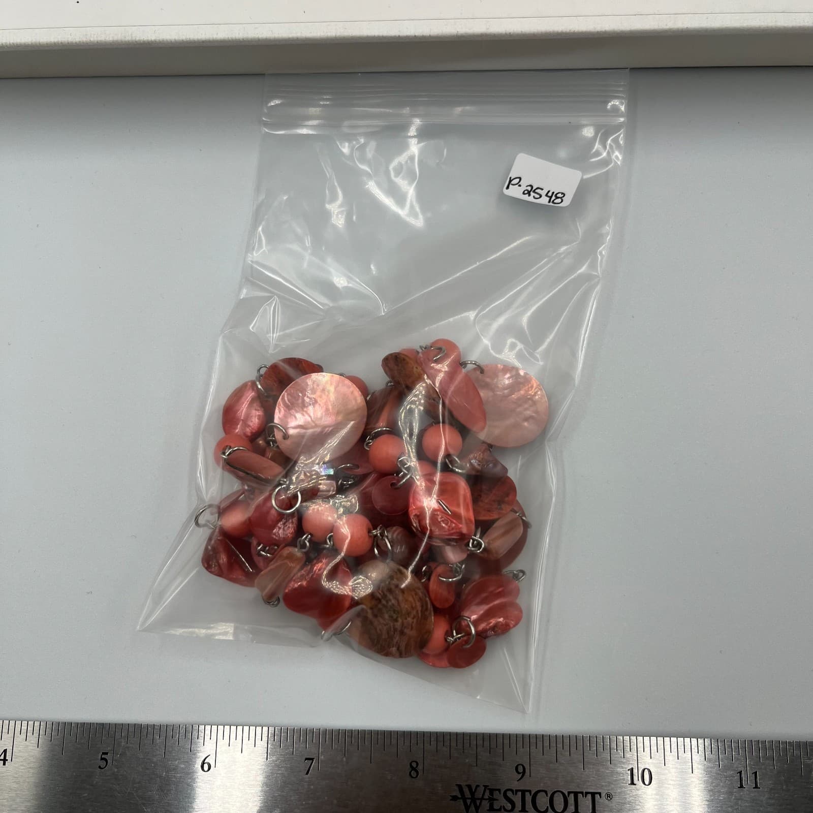 Vtg Red Shell Bead Necklace Long Strand Boho Coastal Beachy Statement Jewelry - Thumbnail 8