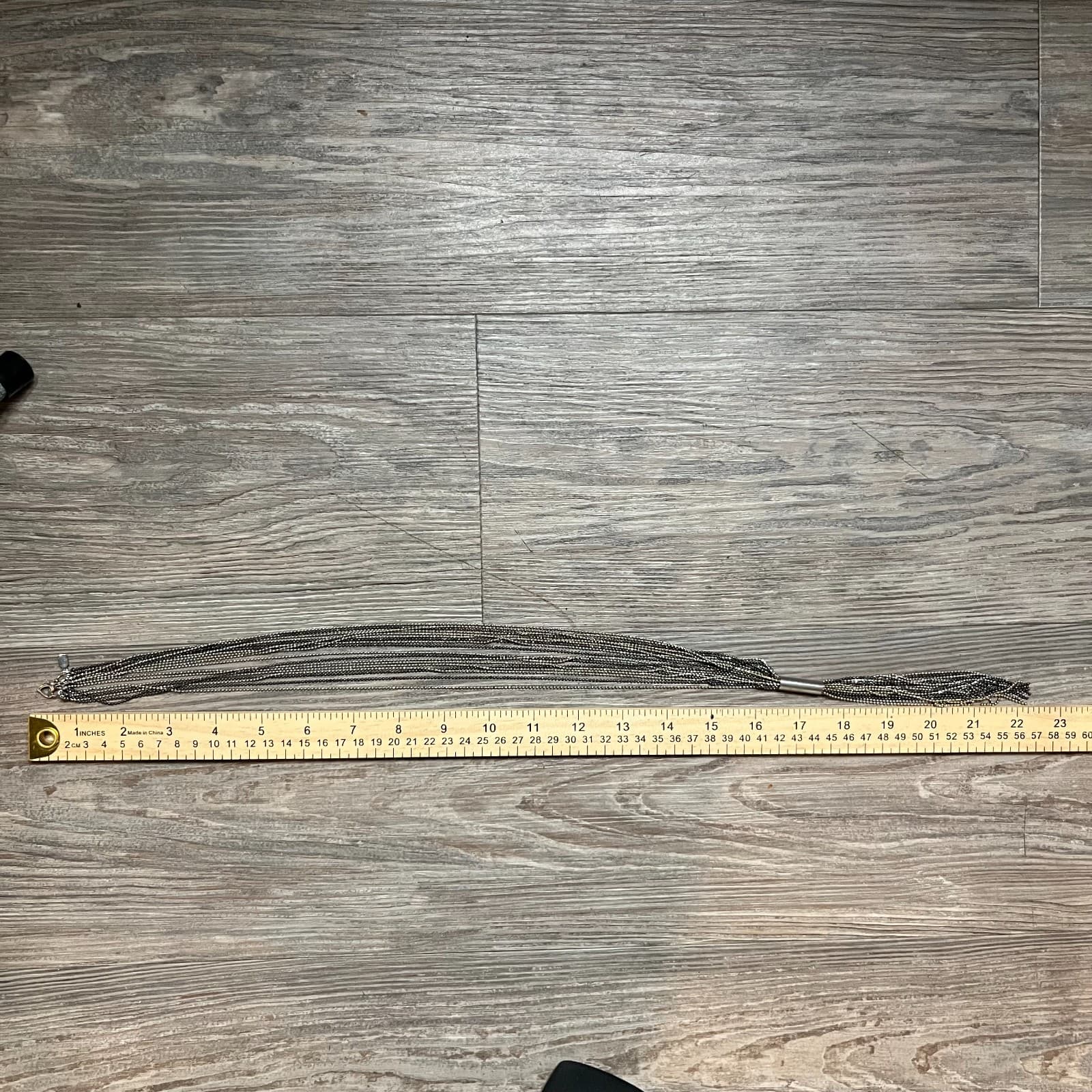 Vintage Statement Tassel Necklace Multi Chain Mixed Metal Gold Silver Boho Chic - Thumbnail 7