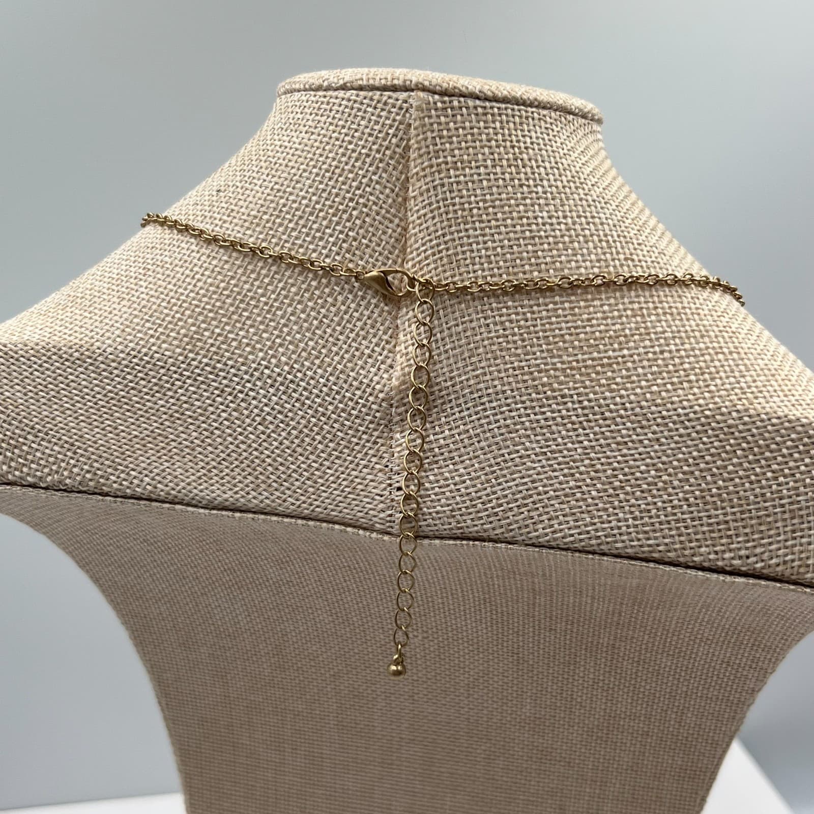 Vintage Turquoise Crystal Point Necklace Wire Wrapped Gold Tone Boho Jewelry Gif - Thumbnail 8