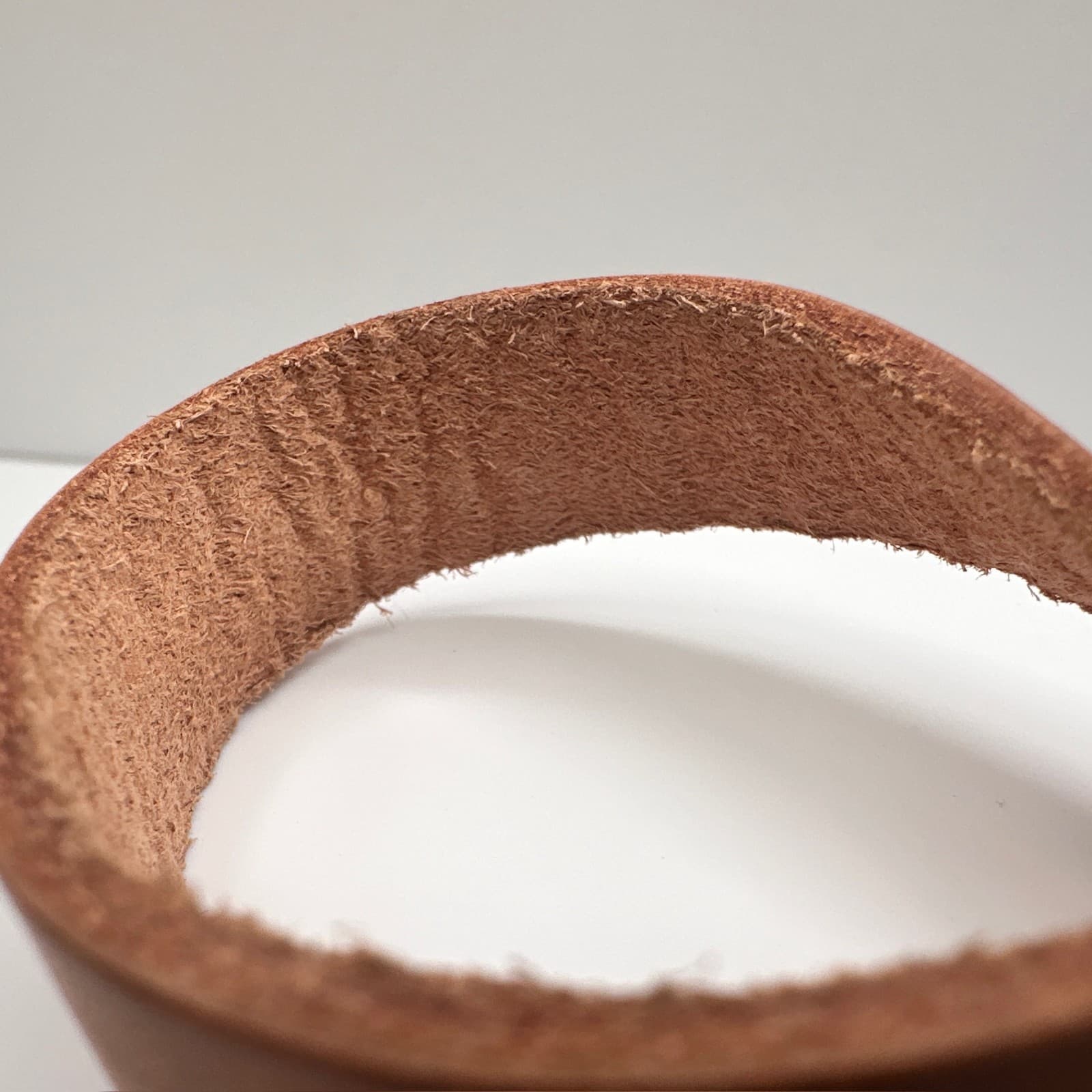 Vintage 90s Brown Leather Cuff Bracelet Set Snap Closure Minimalist Boho Jewelry - Thumbnail 6