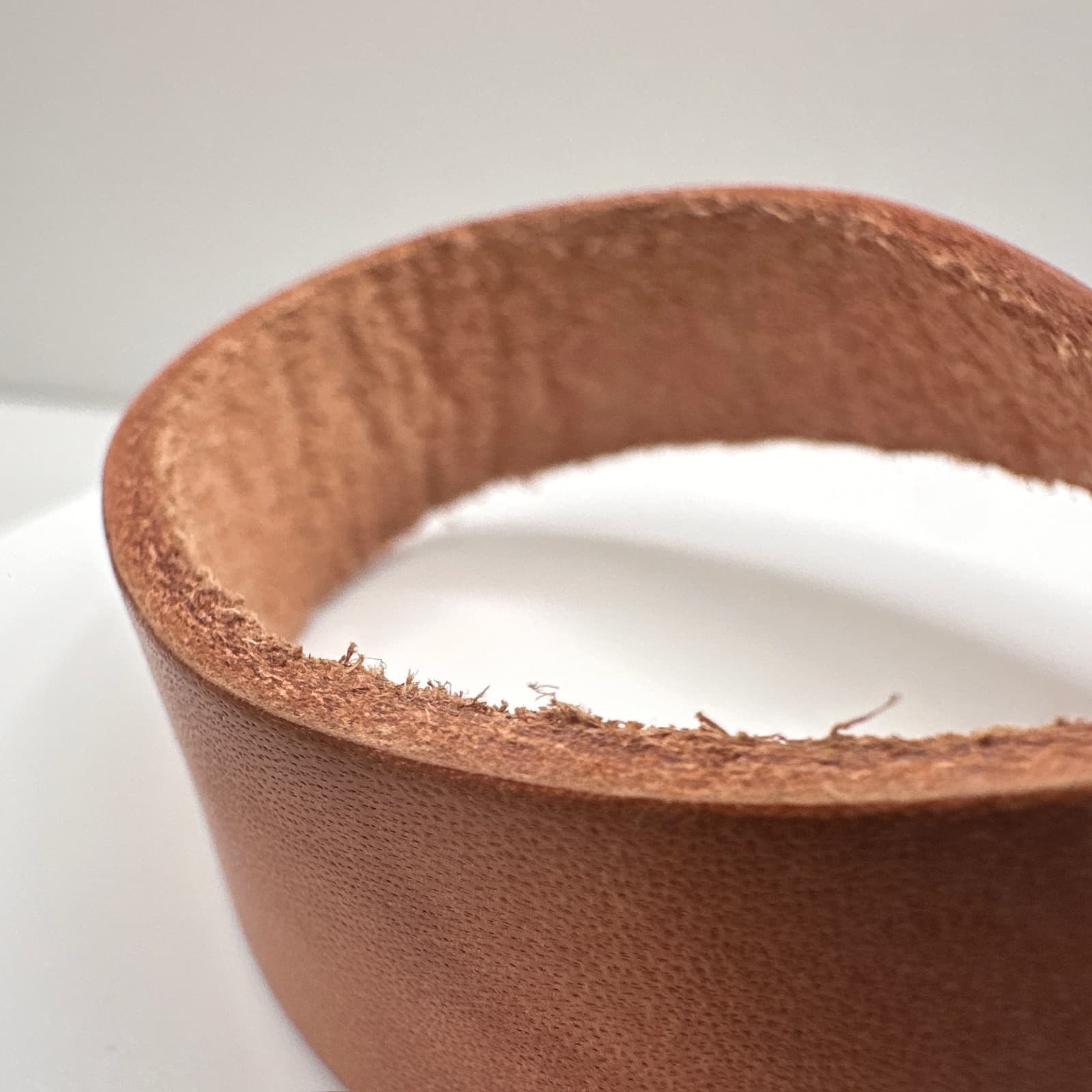 Vintage 90s Brown Leather Cuff Bracelet Set Snap Closure Minimalist Boho Jewelry - Thumbnail 7