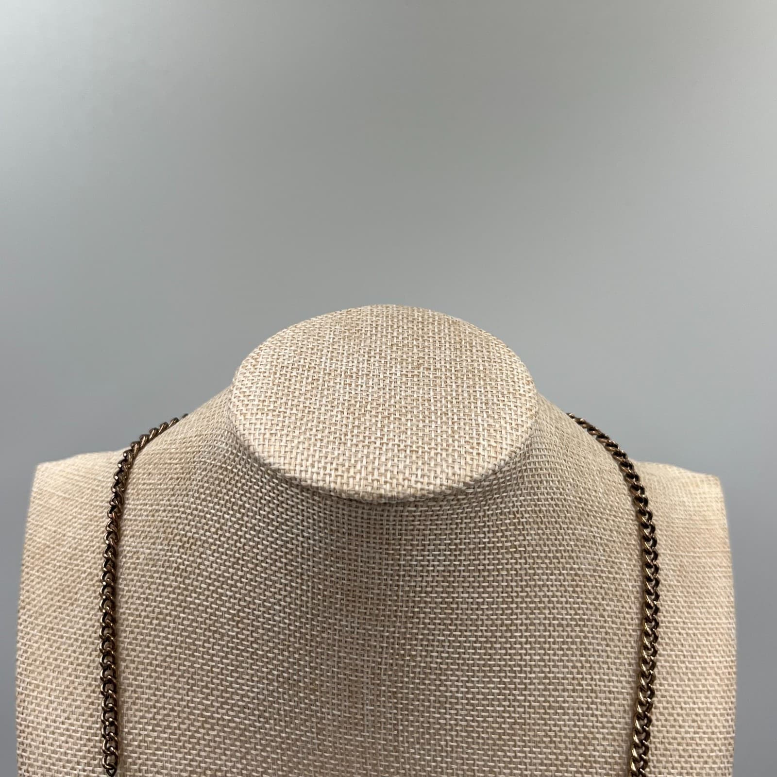 Vintage Multi Strand Beaded Necklace Teal Blue Boho Statement Bronze Fringe - Thumbnail 2