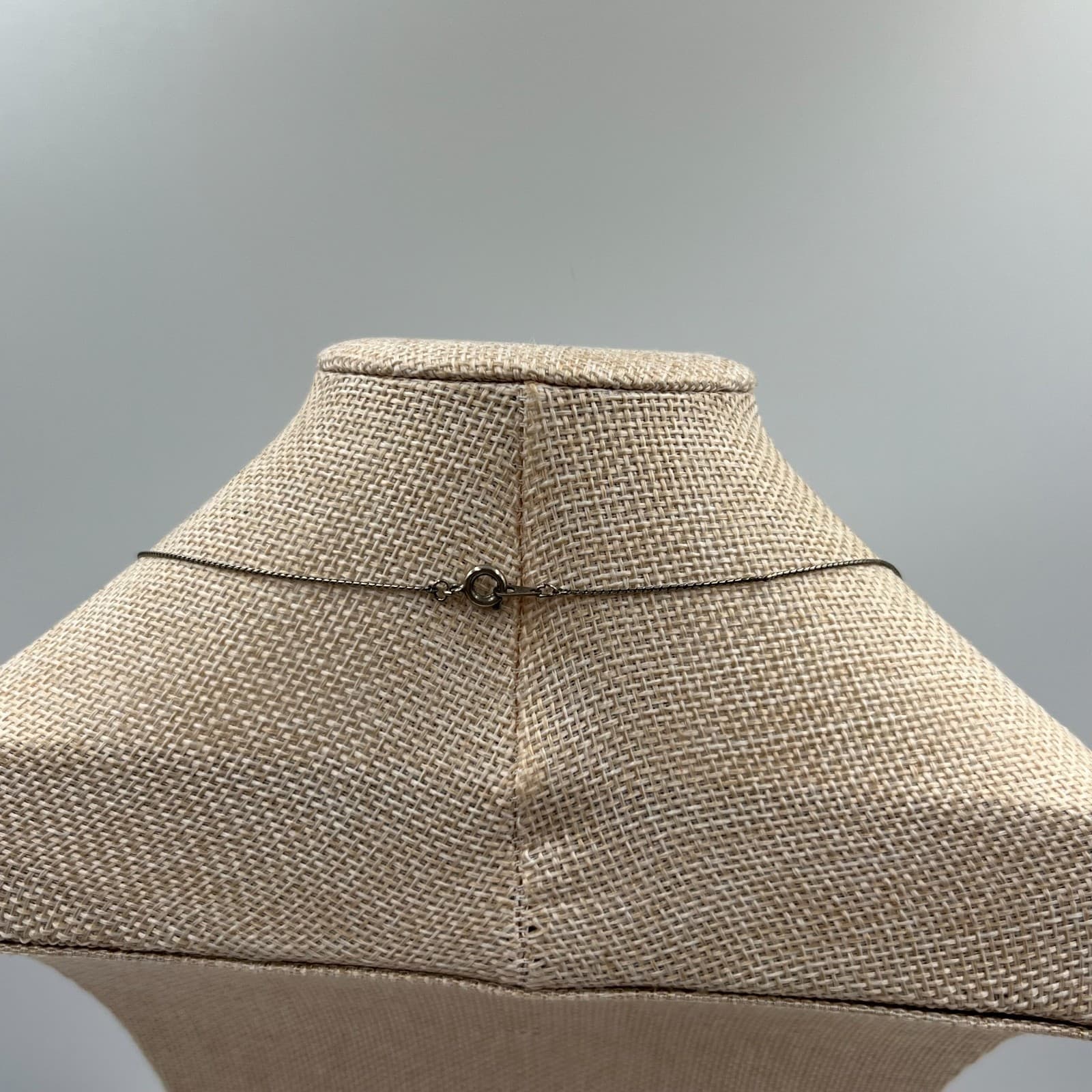 Vintage Baroque Pearl Tin Cup Necklace Gold Tone Station Floating Layering 18" - Thumbnail 6