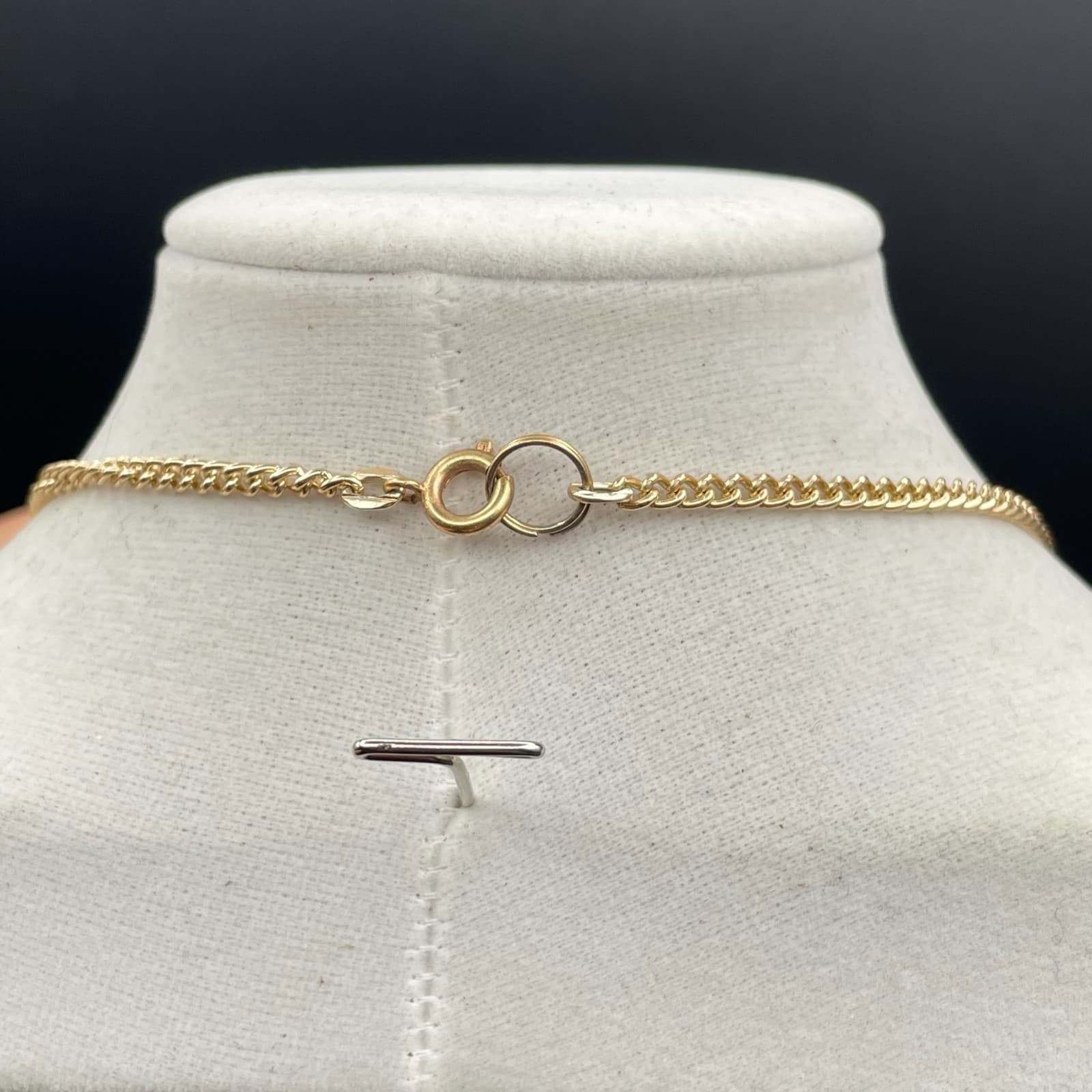 Vintage Gold-Tone Chain Mother Of Pearl Teardrop Beaded Double-Stranded Necklace - Thumbnail 8