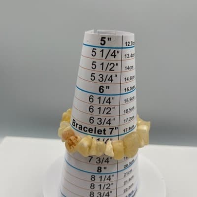 Vintage Natural Yellow Citrine Chip Stretch Bracelet Tumbled Stone Boho Jewelry - Thumbnail 8