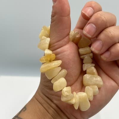 Vintage Natural Yellow Citrine Chip Stretch Bracelet Tumbled Stone Boho Jewelry - Thumbnail 6