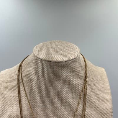 Chico's Gold Tone Layered Necklace Black Faceted Pendant Tassel Multi Strand - Thumbnail 2