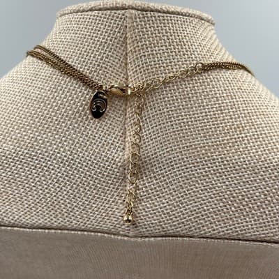 Chico's Gold Tone Layered Necklace Black Faceted Pendant Tassel Multi Strand - Thumbnail 8