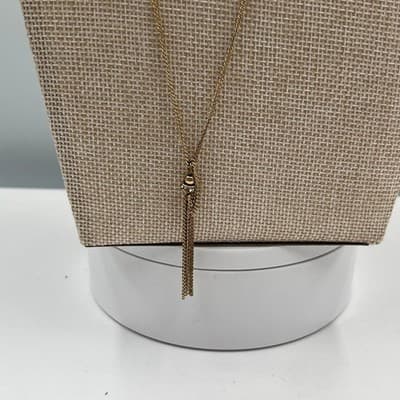 Chico's Gold Tone Layered Necklace Black Faceted Pendant Tassel Multi Strand - Thumbnail 7