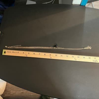 Chico's Gold Tone Layered Necklace Black Faceted Pendant Tassel Multi Strand - Thumbnail 9