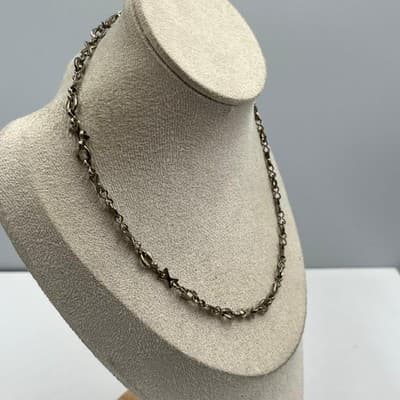 Vintage Gold Tone Star Link Chain Necklace Minimalist Y2K Dainty Layered Lobster - Thumbnail 4