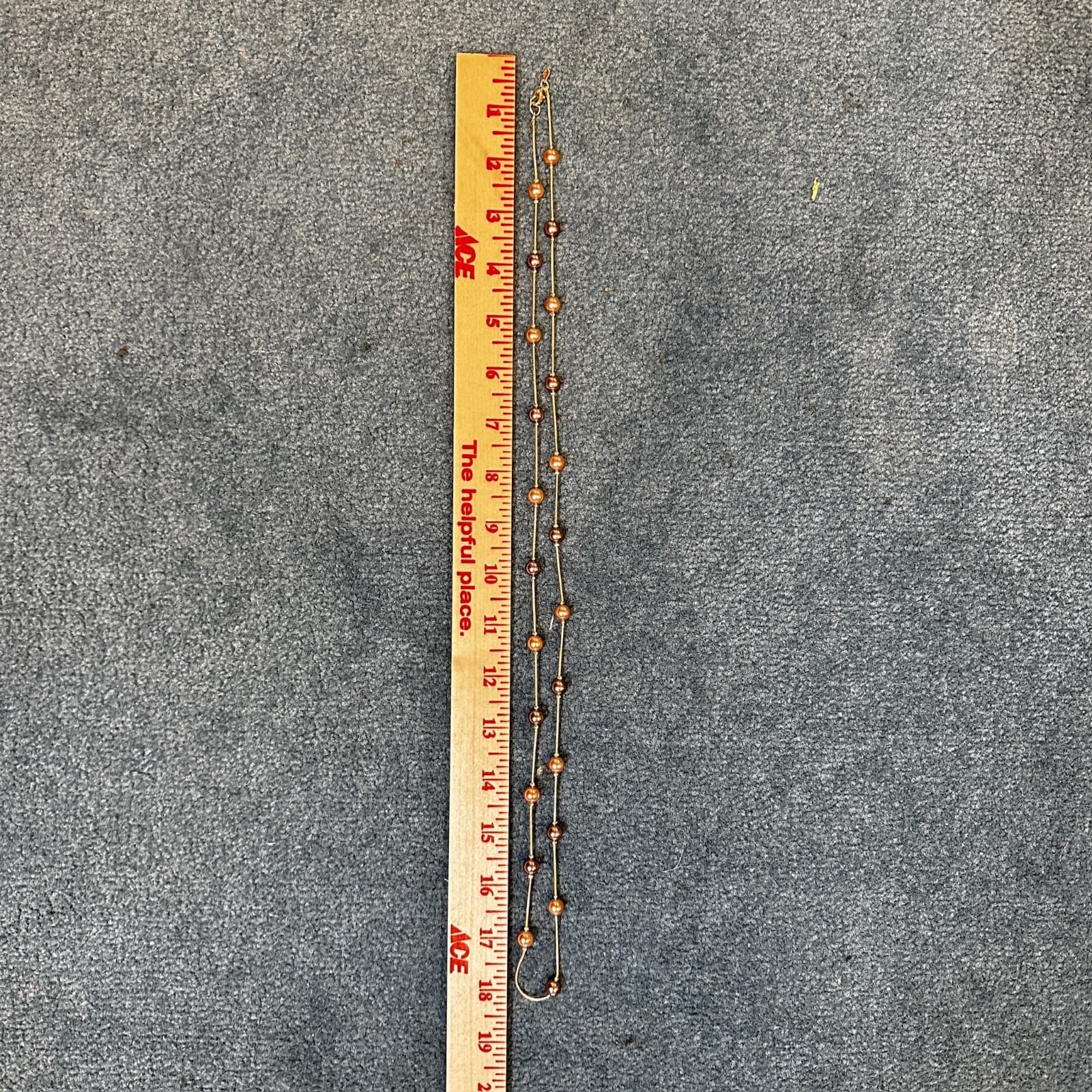 Vintage Gold-Tone Classic Retro Fashion Beaded Station Lobster Necklace - Thumbnail 8