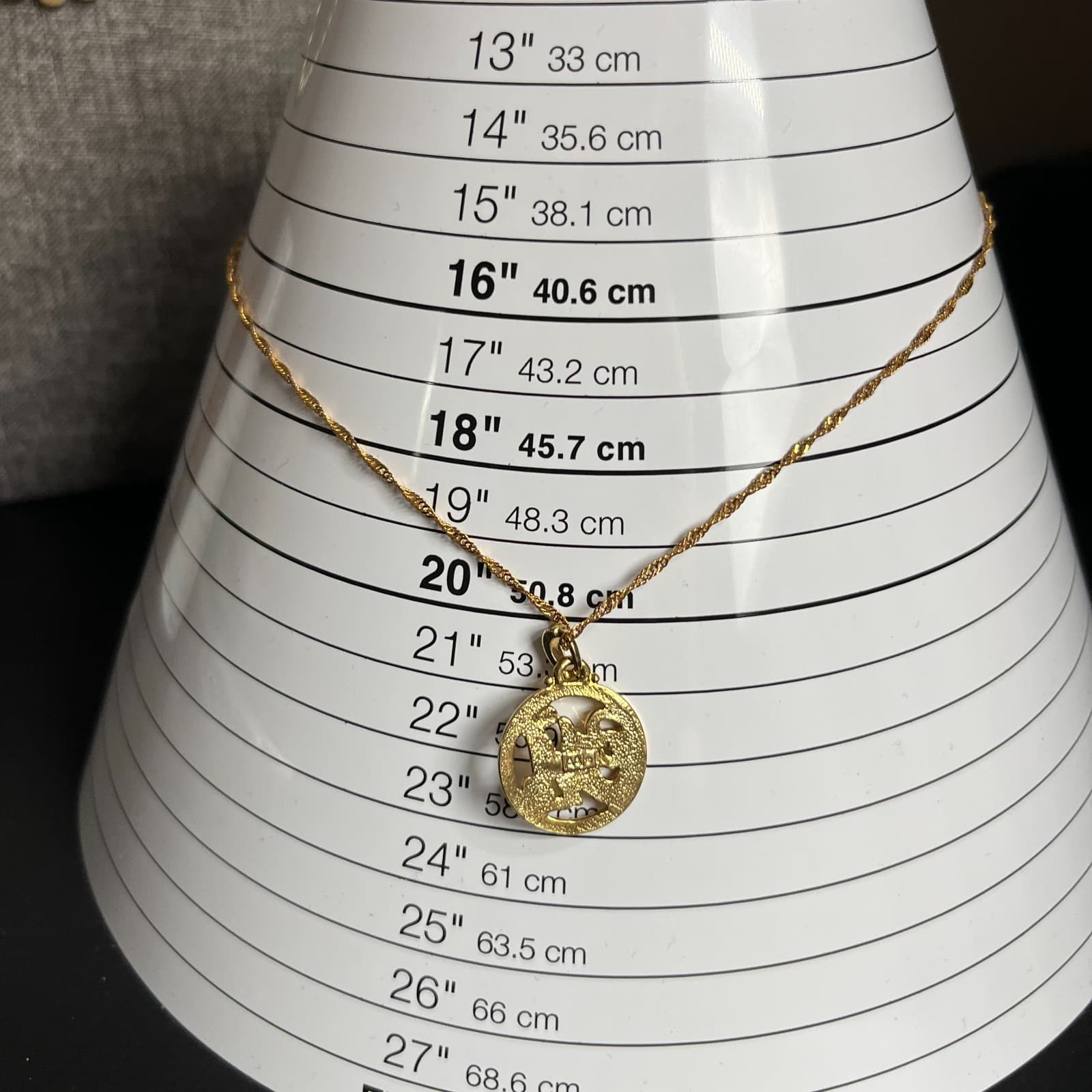 Vintage OM Symbol Pendant Necklace Gold Tone Rope Chain Yoga Spiritual Jewelry - Thumbnail 7