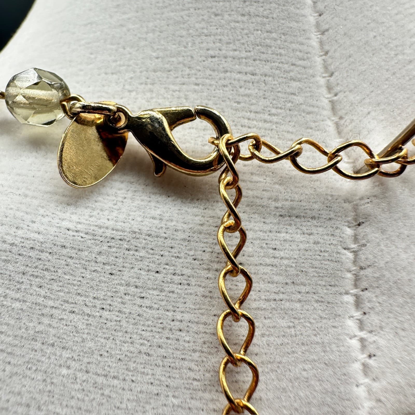 Vintage Lia Sophia Gold-Tone Classic Amber Smoky Quartz Beaded Pendant Choker - Thumbnail 7