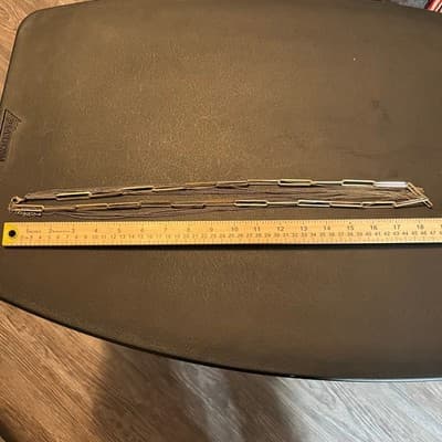 VTG Gold Tone Layered Chain Necklace Paperclip Link Multi Strand Drape Statement - Thumbnail 8