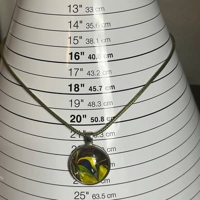 Vintage Set of 5 Abstract Glass Pendant Necklaces on Cord & Chain – Multicolor - Thumbnail 5