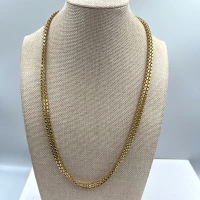 VTG Gold Tone Multi Strand Chain Necklace Chain Fashion Jewelry - Image 1