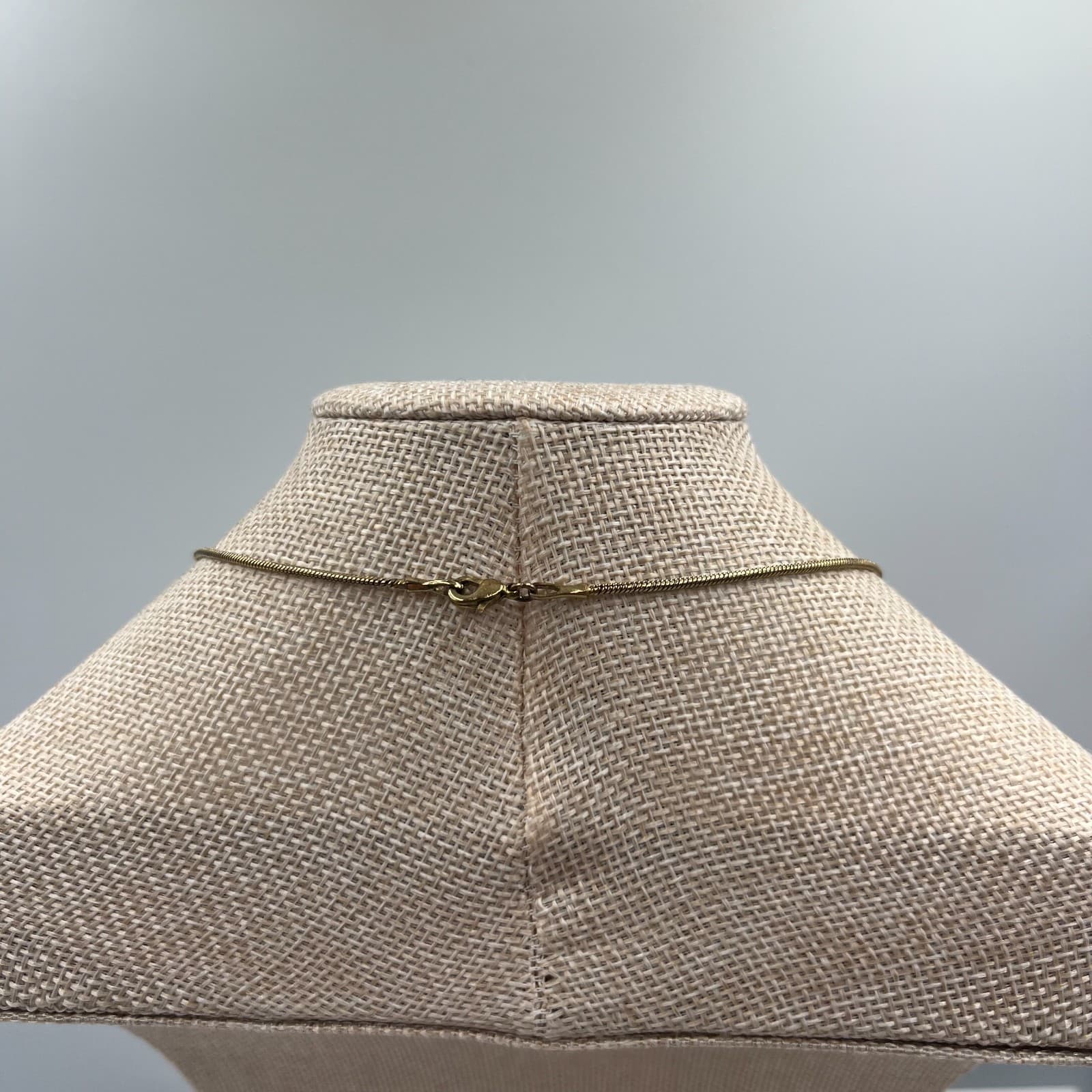 Vintage Gold Tone Snake Chain Necklace Yellow Topaz Glass Pendant MCM 18" Boho - Thumbnail 7