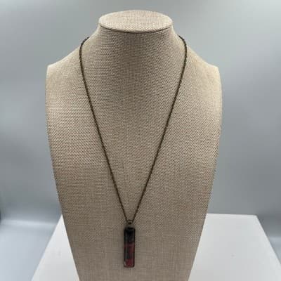 Vintage Set of 5 Abstract Glass Pendant Necklaces on Cord & Chain – Multicolor - Thumbnail 11