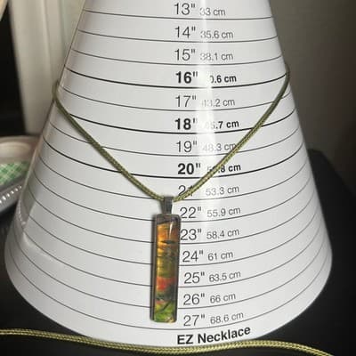 Vintage Set of 5 Abstract Glass Pendant Necklaces on Cord & Chain – Multicolor - Thumbnail 10