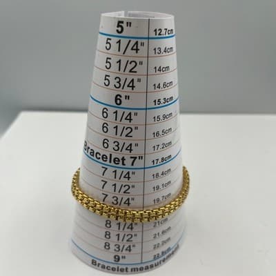 Vintage Gold Tone Strand Chain Bracelet Box Chunky Link Layered Fashion Classic - Thumbnail 7