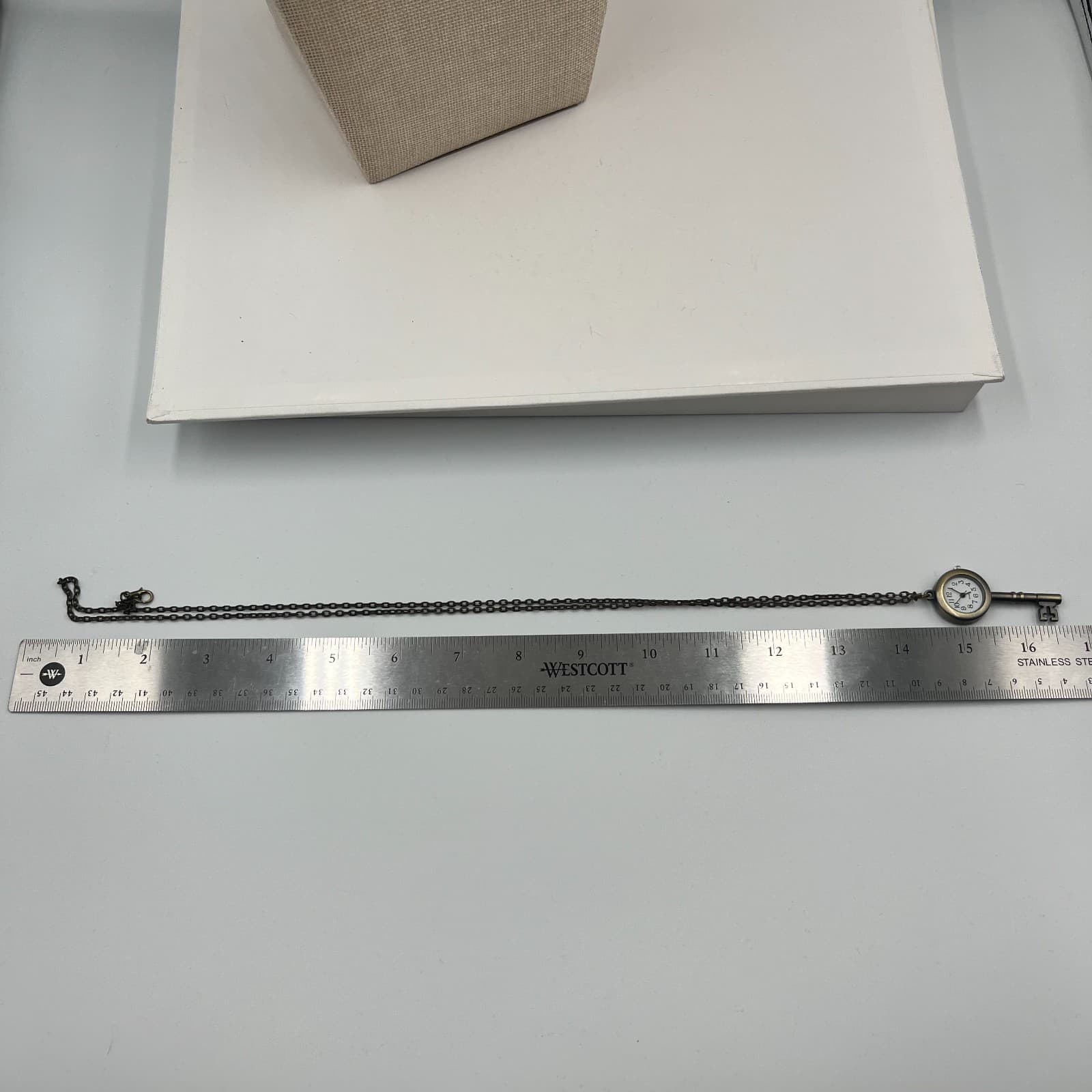 Vintage Steampunk Skeleton Key Watch Necklace Antique Bronze Pendant Ornate Retr - Thumbnail 7