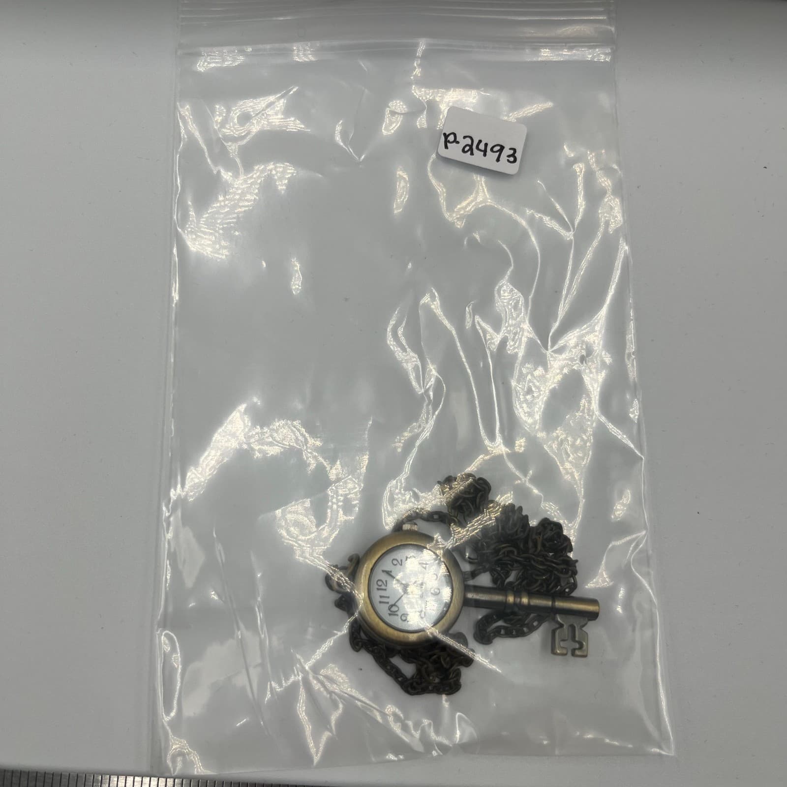 Vintage Steampunk Skeleton Key Watch Necklace Antique Bronze Pendant Ornate Retr - Thumbnail 8