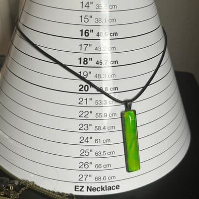 Vintage Set of 5 Abstract Glass Pendant Necklaces on Cord & Chain – Multicolor - Thumbnail 20