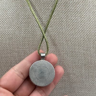 Vintage Set of 5 Abstract Glass Pendant Necklaces on Cord & Chain – Multicolor - Thumbnail 4