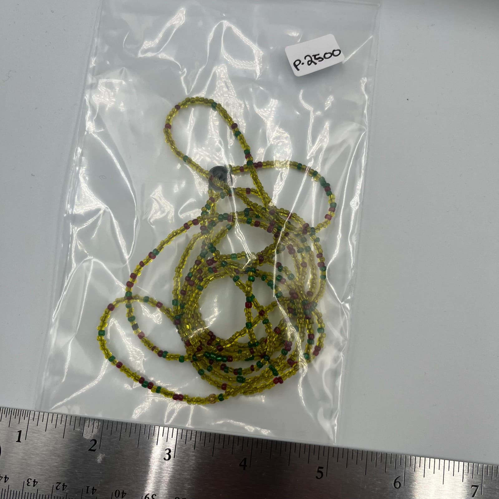 Vintage Handmade Seed Bead Necklace Pan-African Colors Rasta Caribbean 1970s - Thumbnail 8