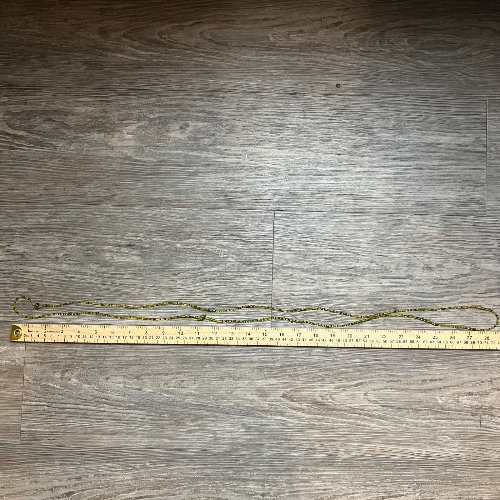 Vintage Handmade Seed Bead Necklace Pan-African Colors Rasta Caribbean 1970s - Thumbnail 7