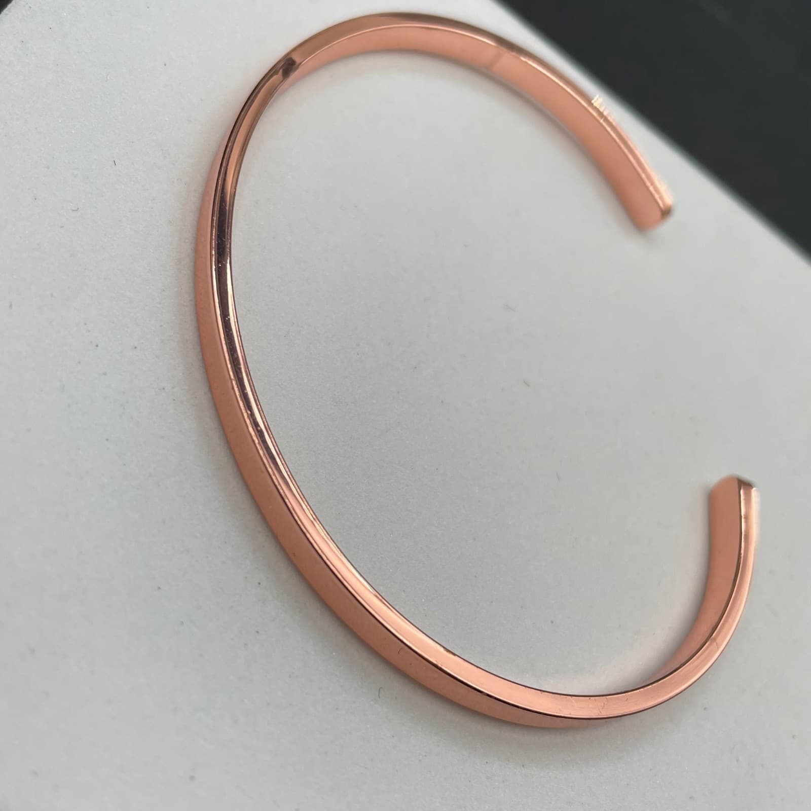 Fashion Rose Gold-Tone Classic Unisex Adjustable Plain Metal Open Cuff Bracelet - Image 1