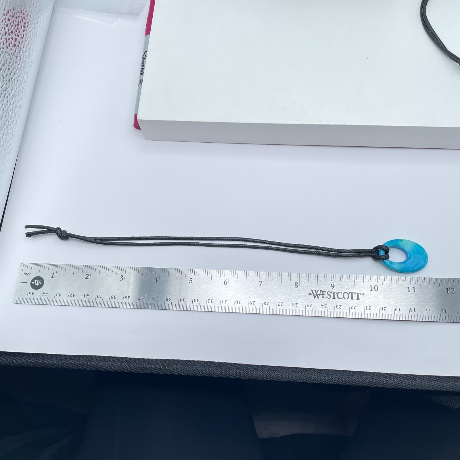 Vintage Multi-Color Swirl Black Cord Hand-Painted Ceramic Bird Pendant Necklace - Thumbnail 3