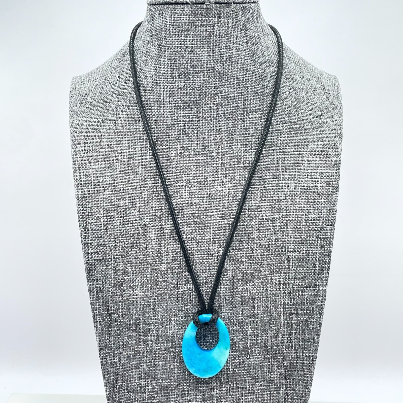 Vintage Multi-Color Swirl Black Cord Hand-Painted Ceramic Bird Pendant Necklace - Thumbnail 9