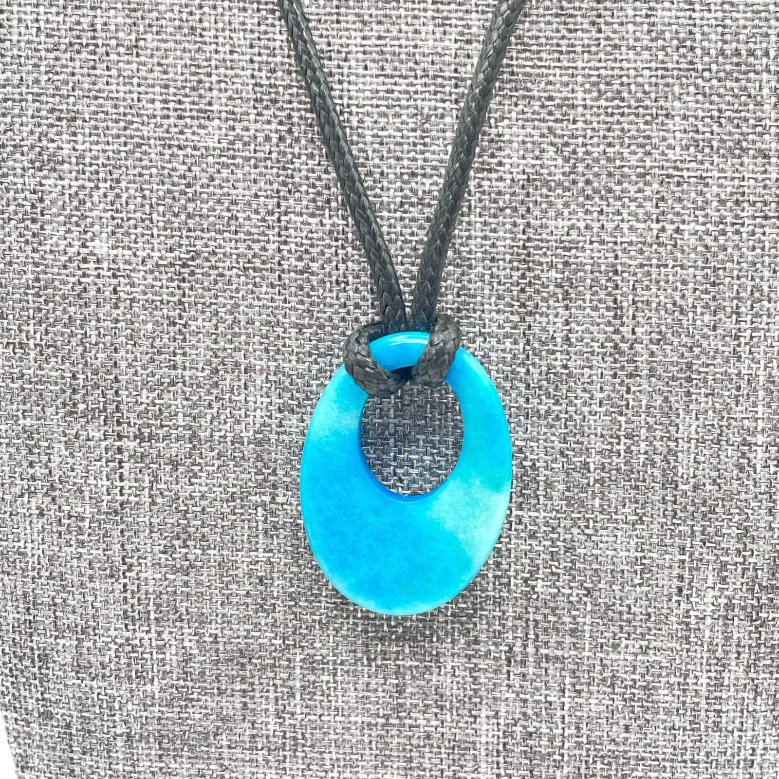 Vintage Multi-Color Swirl Black Cord Hand-Painted Ceramic Bird Pendant Necklace - Thumbnail 10